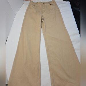H&M Divided Women's Size 10  Beige Twill High Rise Wide Leg Pants